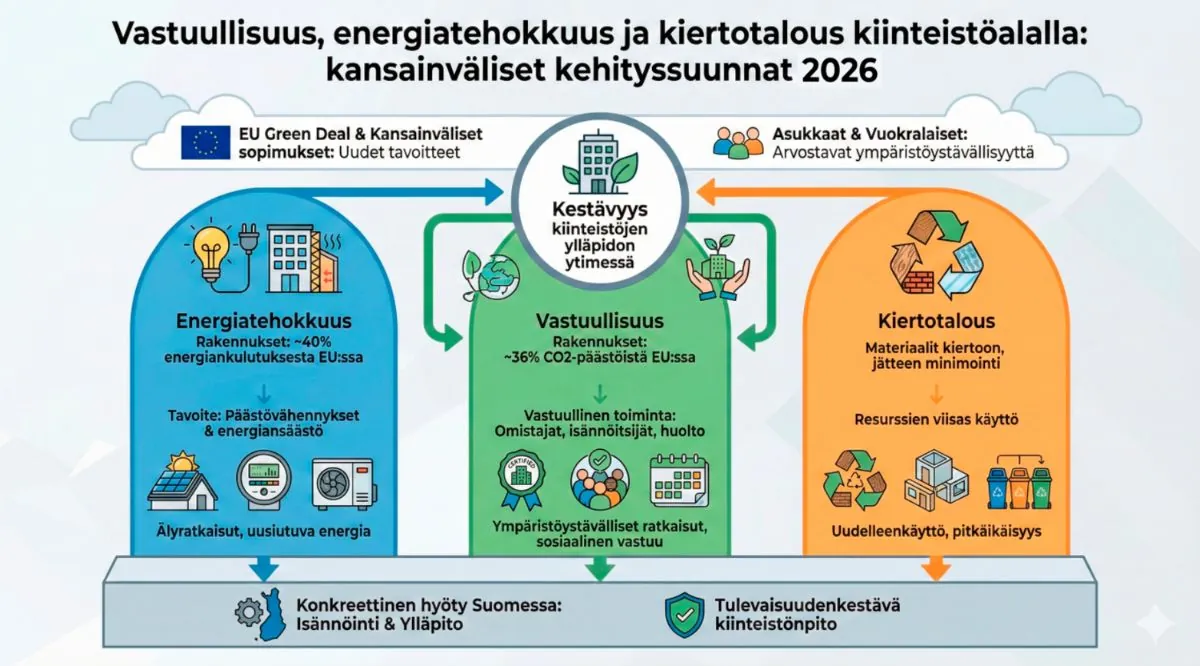 Infografiikka kiinteistöalan kehityssuunnista
